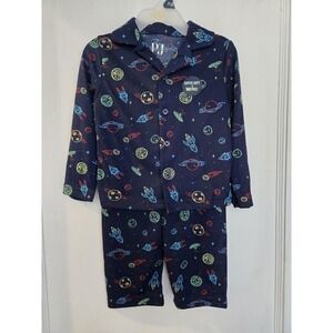 NWT P‎ J Essentials Toddler Pajamas Navy Space Theme Size 2T